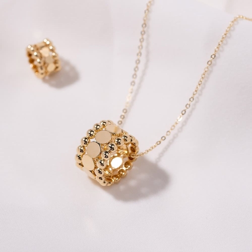 16mm 라운드 원통형 18k GOLD 펜던트 LPP23128G