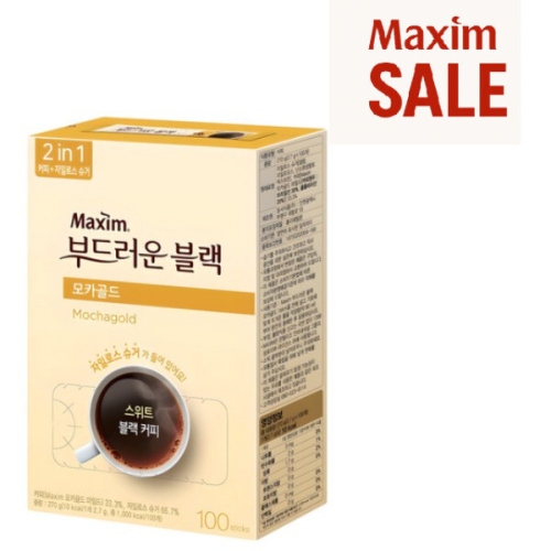 동서식품 맥심 모카골드 부드러운 블랙믹스 스틱 100개입 (7개)