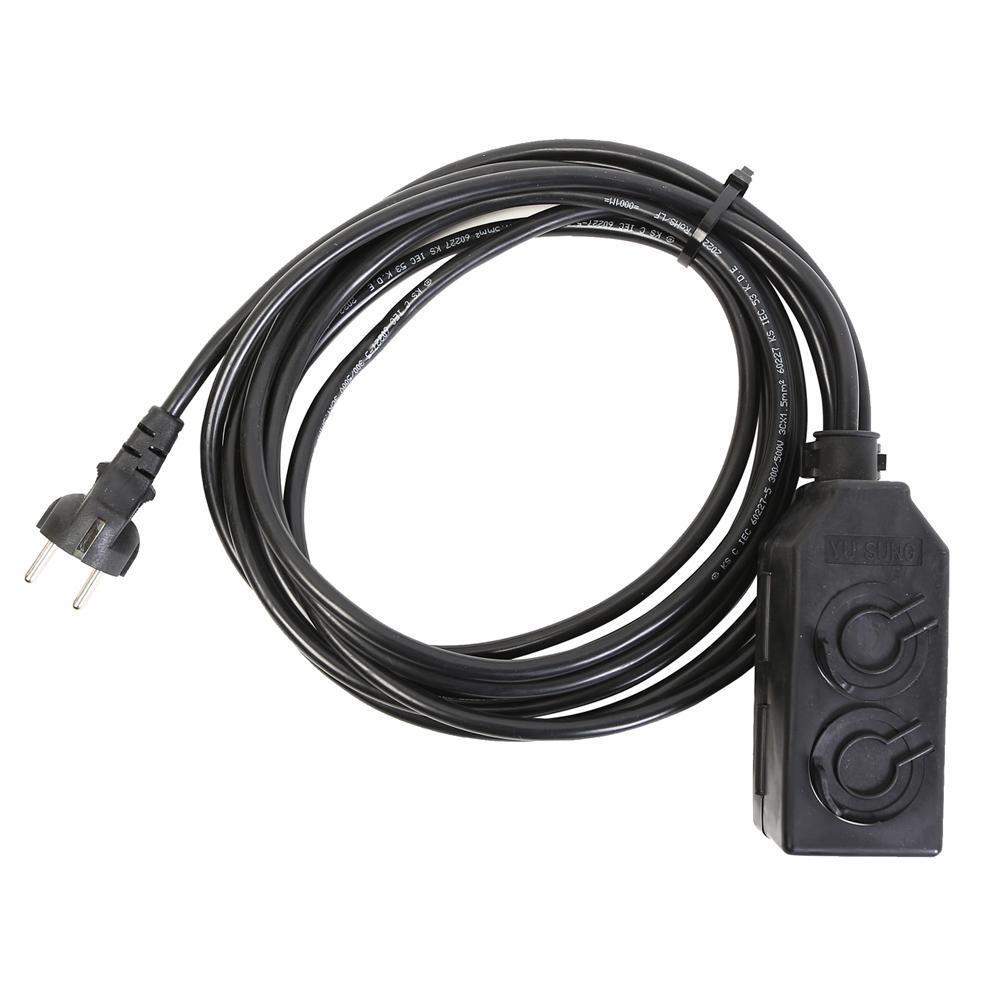 반딧불테크 2구 캠핑 고용량 전기 연장선 블랙 (3m)