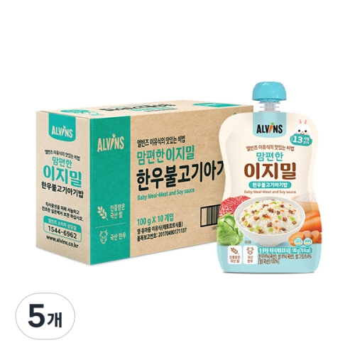 엘빈즈 맘편한 이지밀 한우불고기 아기밥 100g (50개)