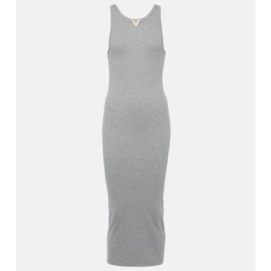  발렌티노 VGold 코튼 블렌드 저지 미디 드레스 T 78937170