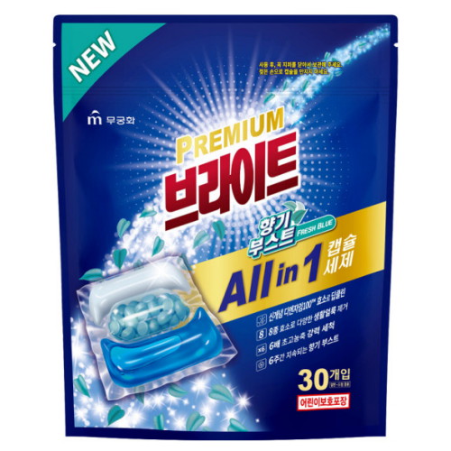 무궁화 브라이트 ㅤ프리미엄 올인원 캡슐세제 향기부스트 30개입 (2개)_이미지