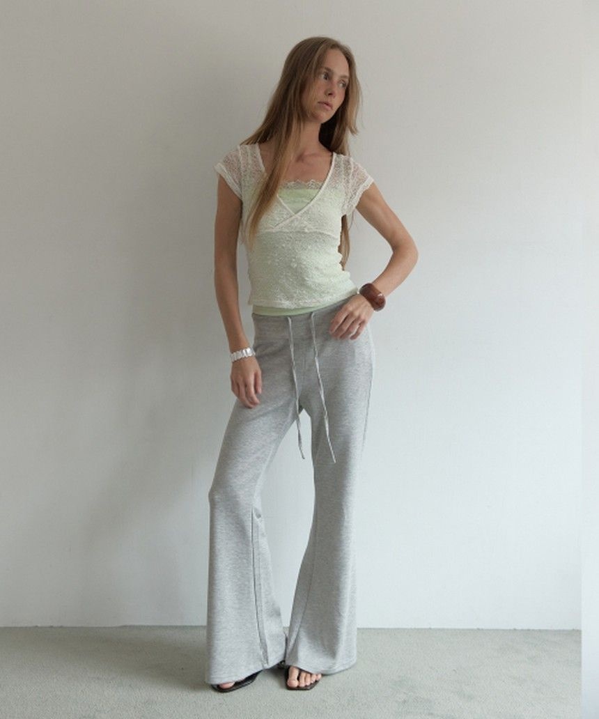 아수라 RELAXED BOOTCUT PANTS MELANGE GREY APT116MG0XS