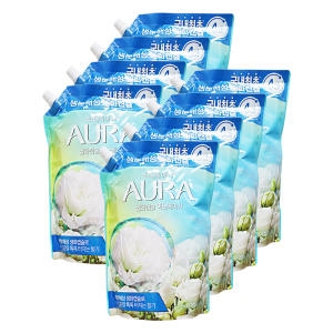 LG생활건강 샤프란 아우라 생화캡슐 프레시릴리 리필 1.7L (8개)