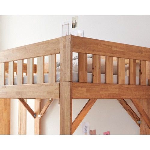 플라망 헤라 고무나무 수납계단 2층침대 SS (매트별도)_이미지