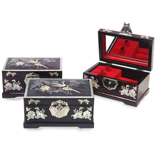 박씨상방 나전 공작 아리랑 오르골 한지보석함 (15형)_이미지