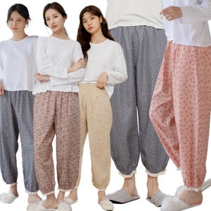 마누아 여성 순면 개버딘 플라워 9부 파자마 잠옷바지이미지입니다. 누르면 해당 게시물로 새창이동합니다.