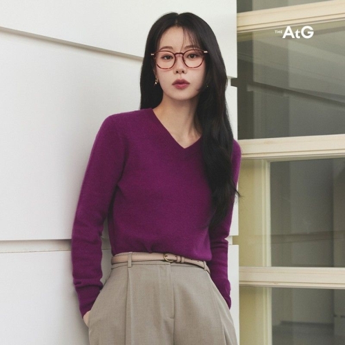 더엣지 봉봉 캐시미어100% 브이넥 풀오버 276447