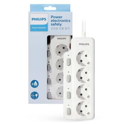 필립스 4구 개별스위치 고용량 멀티탭 (1.5m)_이미지