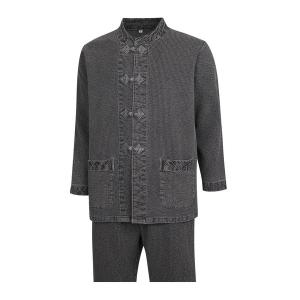 파파브로 남성 가벼운 워싱 천연염색 생활한복 상하의 세트 SS-HBW-Q003-차콜_이미지