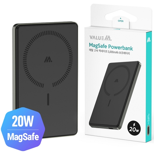 디엠케이코리아 밸류엠 20W 메탈 맥세이프 보조배터리 VM-DAPD20WM05 5000mAh_이미지