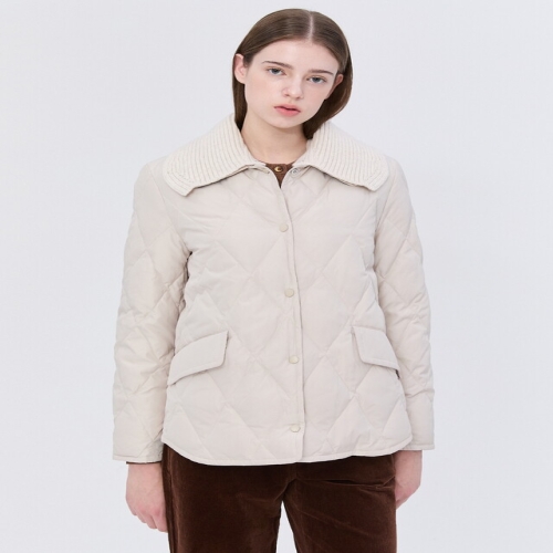 LF 헤지스 스테디셀러 베이지 탈착카라 패딩 퀼팅 점퍼 WSJU4D917I1