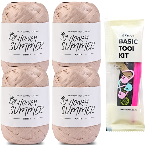 니뜨 허니썸머 뜨개실 50g 04 핑크베이지 4개_이미지