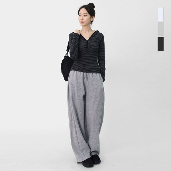  스콰즈 여자 사이드 핀턱 트레이닝 팬츠 ZSJP002