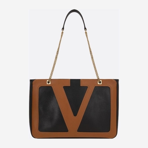 발렌티노 블랙 나파 마크시 V로고 쇼핑백 6W2B0R12 PTJRFA_이미지