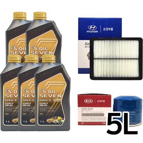 에쓰오일 세븐골드 5W30 + 순정필터 더뉴K5 1.6 가솔린터보