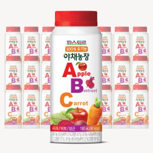 파스퇴르 100% 유기농 야채농장 ABC주스 190ml (30개)