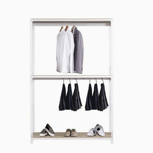 스피드랙 드레스룸 시스템 철제 행거봉2개 3단 행거 1200x600 (180cm(높이))_이미지
