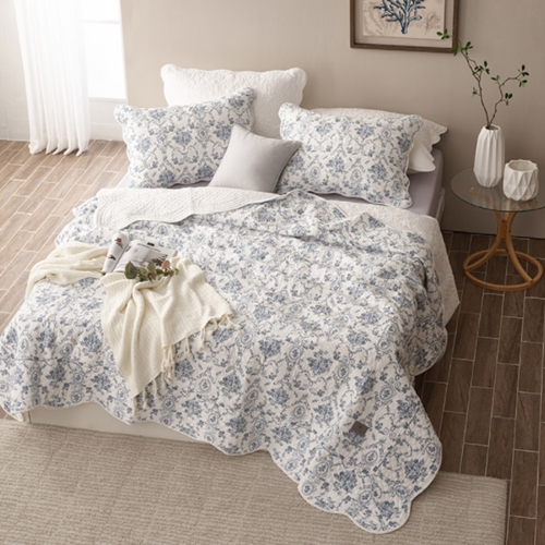 헬렌스타인 아쿠아블루 베드스프레드 베개커버세트 (슈퍼싱글 SS)_이미지