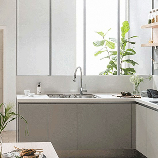 리바트 키친 몬트 ㅡ자 아일랜드형+전기쿡탑 (~3.6m)_이미지