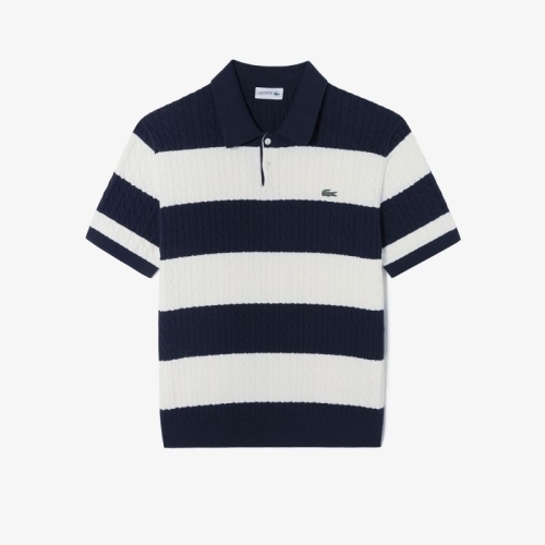 라코스테 남성 케이블 반팔 스웨터 폴로_PH268E-55G HDE_이미지