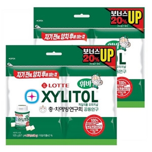 롯데제과  자일리톨 껌 오리지널 리필 105g x 2개