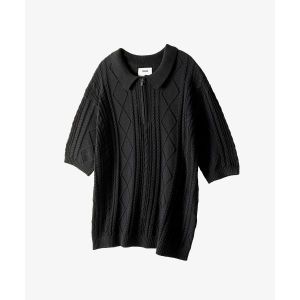 토피 TOFFEE 피셔맨 집업 카라 하프 니트 IVORY T4S-FZCHKN313 287540_이미지