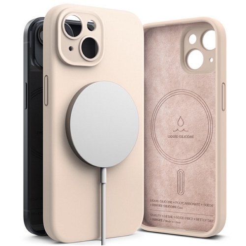 리어스 링케 아이폰15 플러스 실리콘 마그네틱 케이스