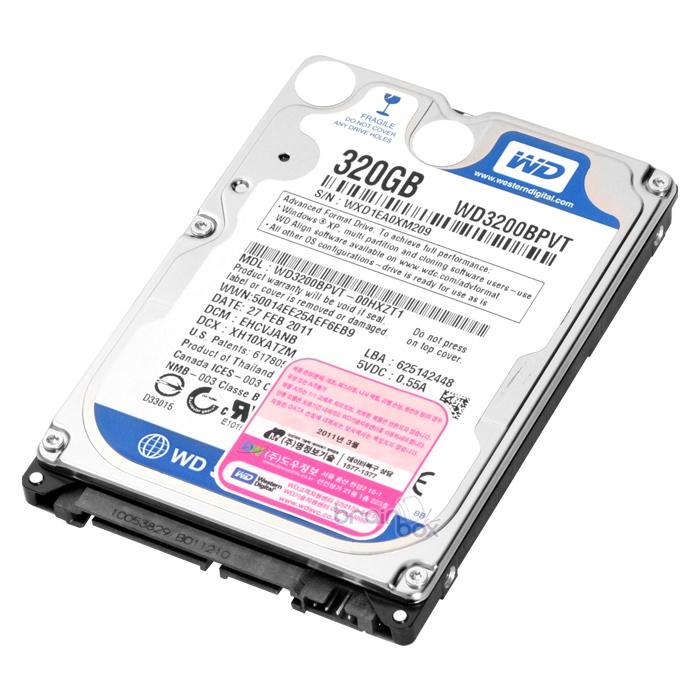 Western Digital WD MOBILE Blue SATA2/5400/8M/노트북용 (WD3200BPVT, 320GB)_이미지