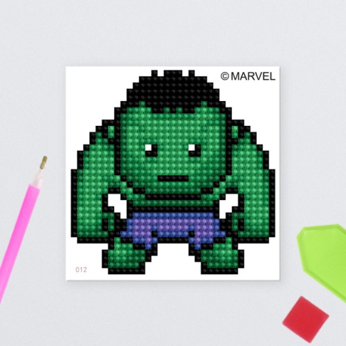 아이러브페인팅  DIY스티커형 마블보석십자수10x10cm 날으는스파이더맨