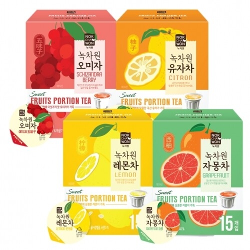 녹차원 상큼달콤 액상차 포션4종 세트 레몬 자몽 유자 오미자_이미지