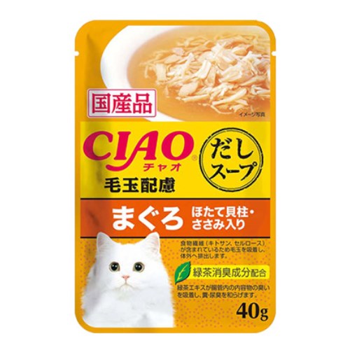 이나바 캣 챠오 다시스프 헤어볼케어 참치&가리비&닭가슴살 IC-218 40g