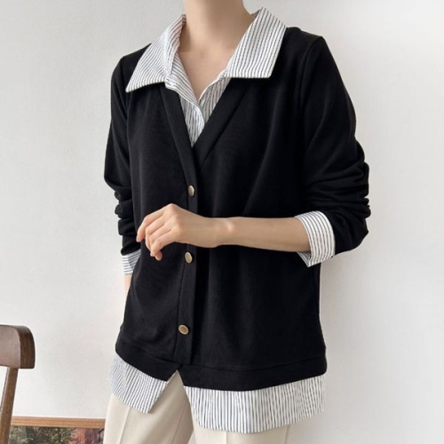 줄셔츠브이가디건티셔츠 BSV590M512 빅사이즈