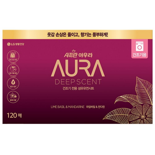 샤프란 아우라 드라이 딥센트 라임바질&만다린 120매이미지입니다. 누르면 해당 게시물로 새창이동합니다.