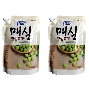 참그린 매실 청정설거지 리필 1kg (960ml) (2개)_이미지