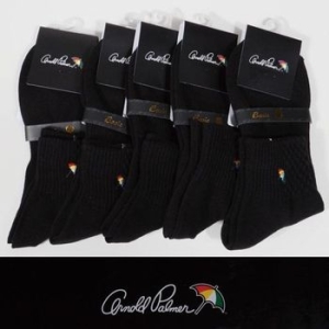 아놀드파마 아놀드파마 고무목 신사 로고 남성 단목양말 5켤레