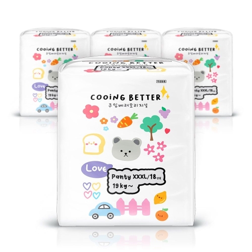 영림비엔에이 쿠잉 베러 오리지널 팬티형 기저귀 키즈형-공용 (72매)