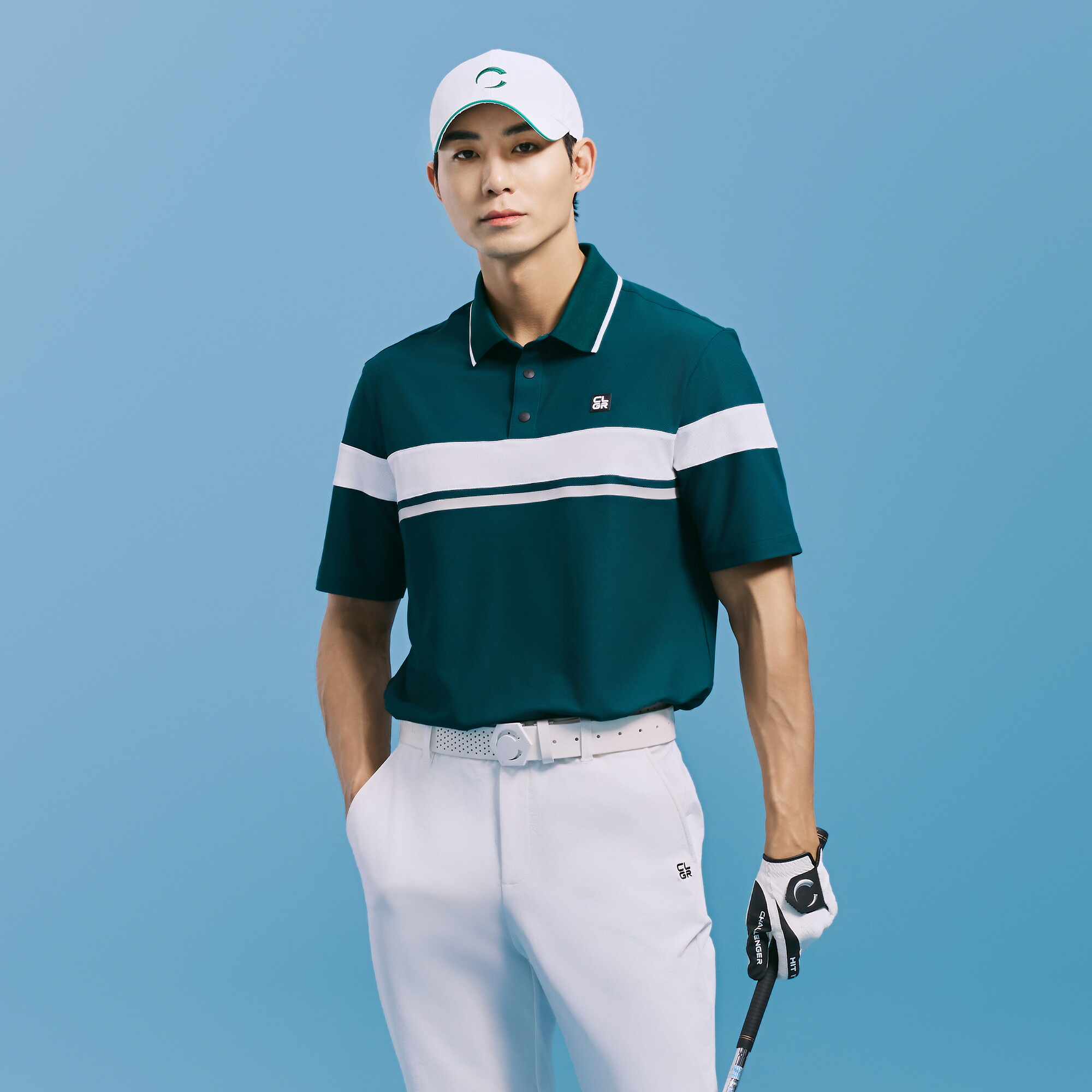 챌린저 에센셜 PQ소재 컬러블록 카라 반팔 티셔츠 CHE2MST2917DN