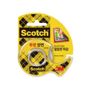 3M 스카치 투명 양면 테이프 137 D 12mmx11.4m 디스펜서_이미지