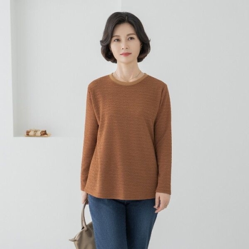 마담4060 엄마옷 올록볼록무지 데일리 중년여성 티셔츠-RTE2509005- 620169_5007584516_이미지