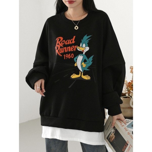 시크루즈 샨자 기모 러너 프린팅 레이어드 박스 맨투맨_BDTF909_이미지