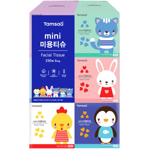 탐사 미니 미용티슈 250매 (6입)