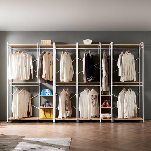 나인홈 철제 드레스룸 시스템 옷장 선반 행거 1200_이미지