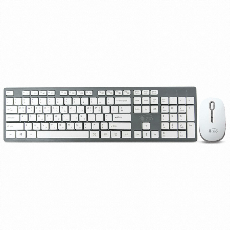 Bless ZIO KMW4030 무선 키보드 무선 무소음 마우스 세트 (그레이)_이미지