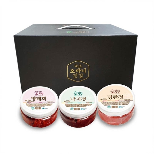 사과랑 자연맛남 오마니 젓갈세트 3개세트 명란+낙지+명태회