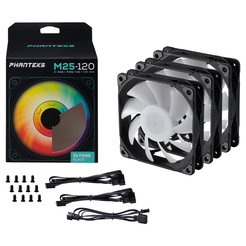 Phanteks PH-F120M25 DRGB PWM (3팩, 블랙)