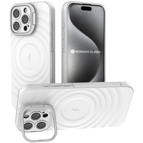 원더글라스 아이폰15 프로 맥스 맥세이프 시그니처 웨이브 프레임 렌즈 스탠드 케이스_이미지