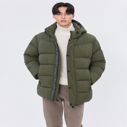 LF 헤지스 남성 그레이 탈착후드 다운 패딩점퍼_WHJU4D501G2