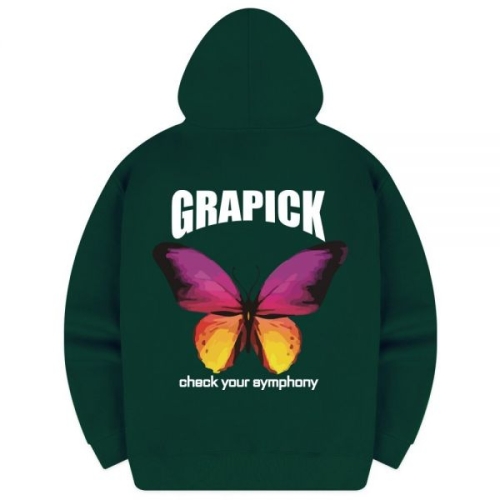 베스트 추천 그라픽 플라이 오버핏 후드티 후드 티셔츠 커플 빅사이즈 남녀공용 PID_0002 6Color