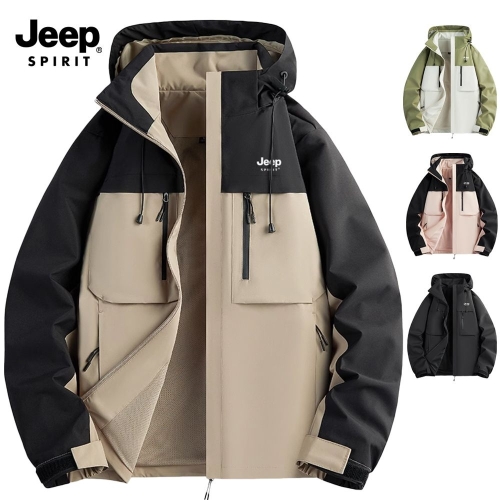 JEEP 남성 하이넥 후드 방풍 방수 아웃도어 집업 점퍼 윈드브레이커 자켓_JP5000_이미지